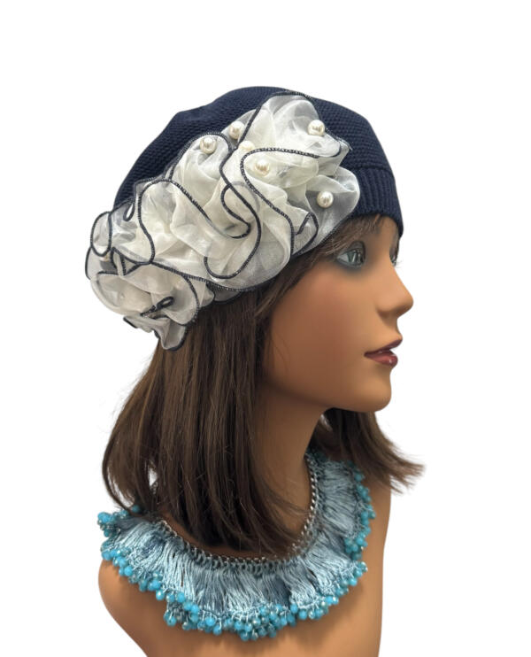 Navy Cotton Beret