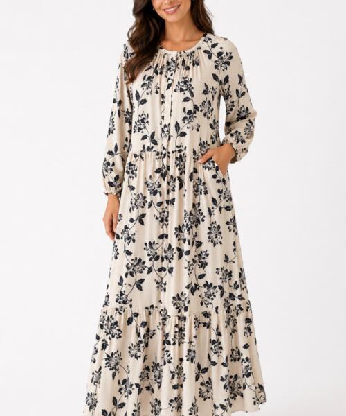 Cream Floral Dress