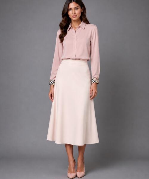 Pink Inspired Trim Collared Blouse