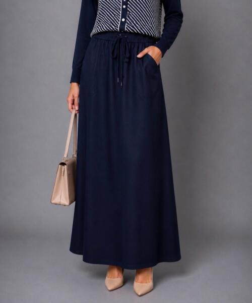 Navy Maxi Skirt