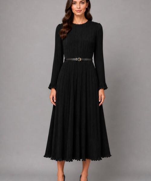 Sleek Pleated Dress