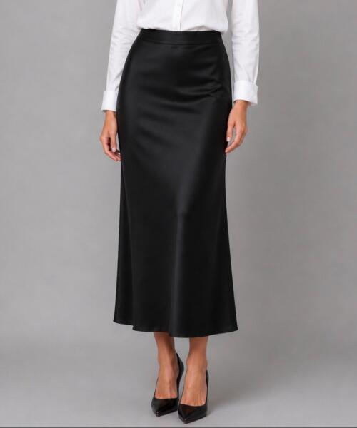 Black Satin Skirt