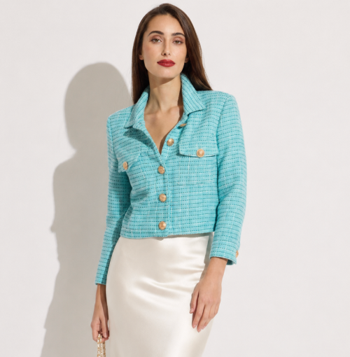 Aqua Tweed Blazer