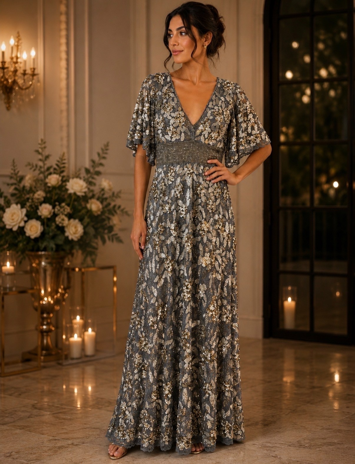 Arielle Silver Royale Gown