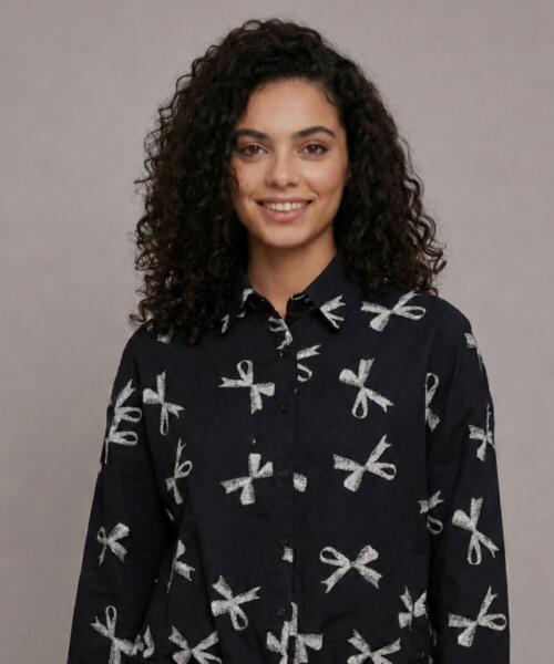 Black Bow Blouse