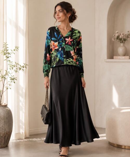 Black Floral Blouse
