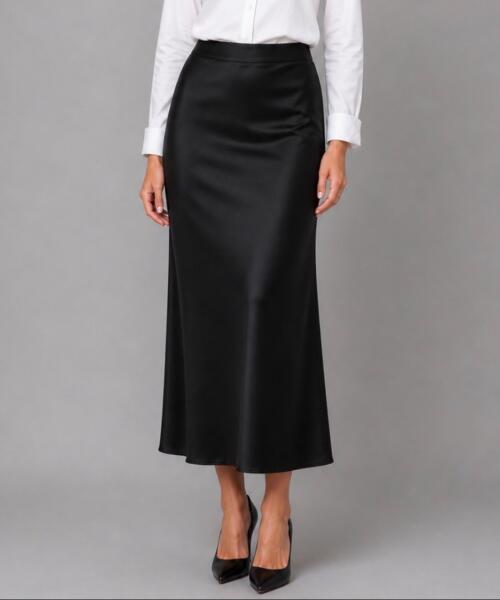 Black Satin Skirt