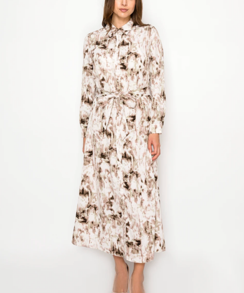 Blush Abstract Shirt Dress