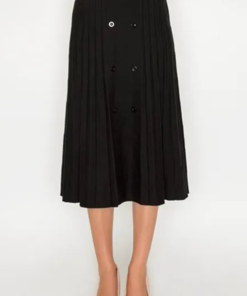 Buttoned Pleated Midi
