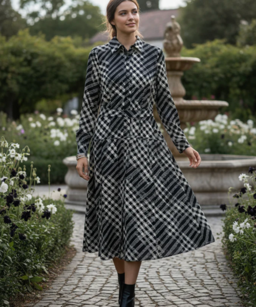 Checkered Midi Dress