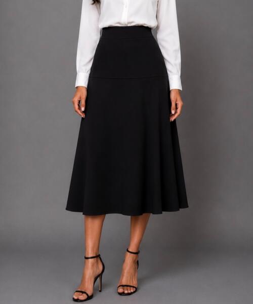 Classic Black Midi Skirt