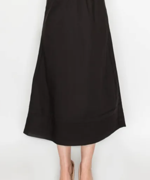 Cotton A-line Skirt- Black