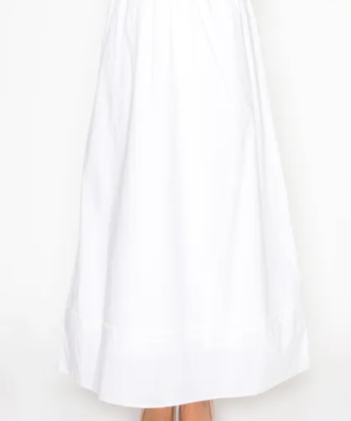 Cotton A-line Skirt- White