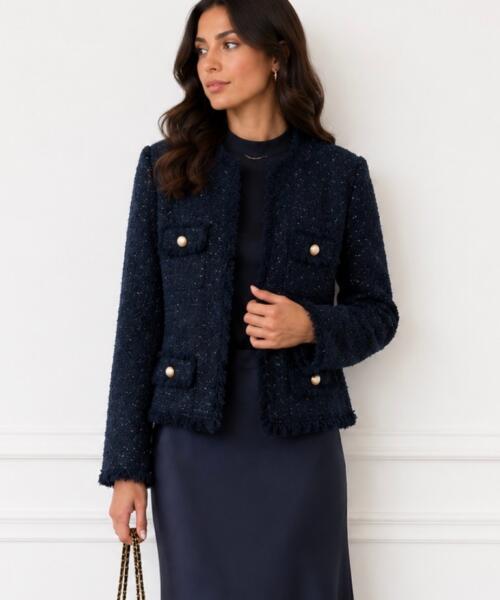 Dark Sapphire Tweed Blazer