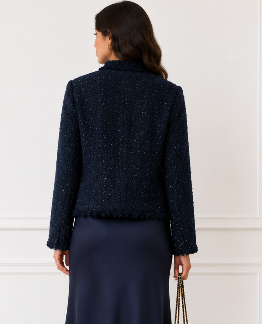 Dark Sapphire Tweed Blazer - Image 2