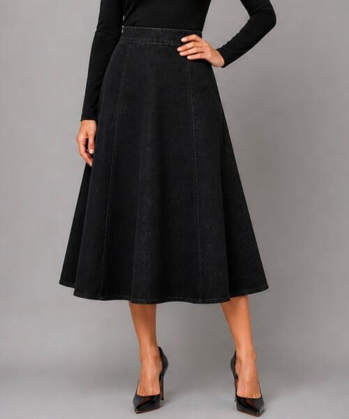 Denim Skirt- Black