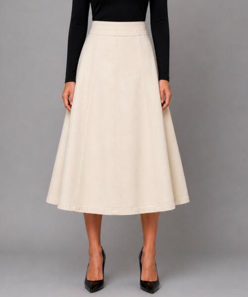Denim Skirt- White