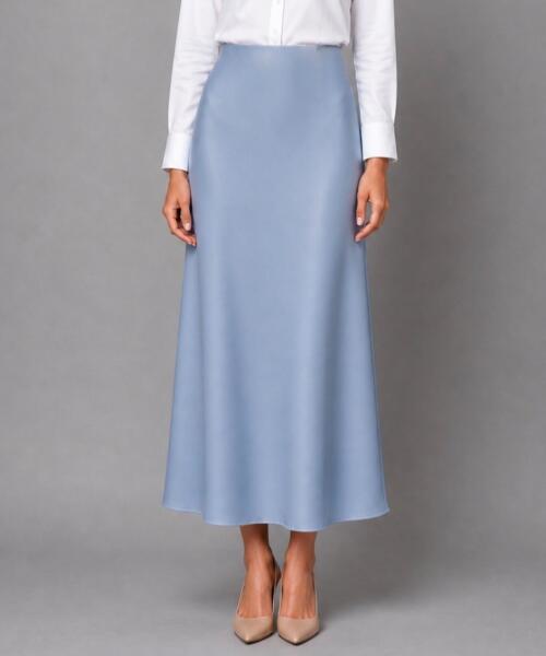Dusty Blue Satin Skirt