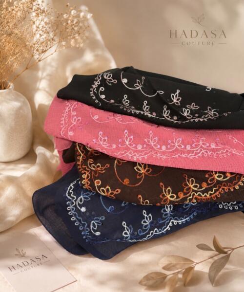 Embroidered Floral Scarf