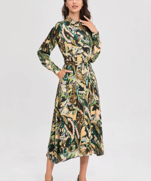 Emerald Mirage Midi Dress