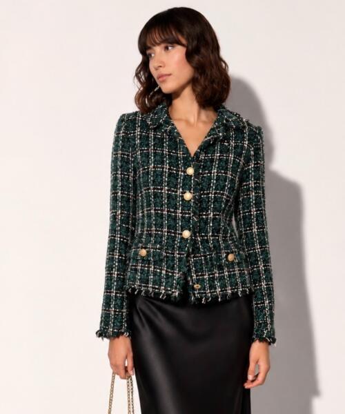 Emerald Noir Tweed Blazer