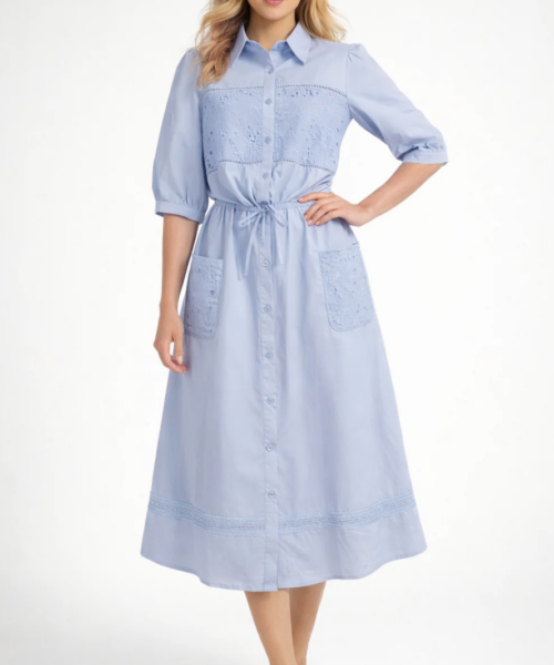 Light Blue Embroidery Cotton 2 PCS