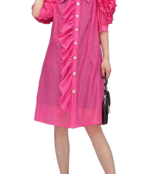 Magenta and White Dress