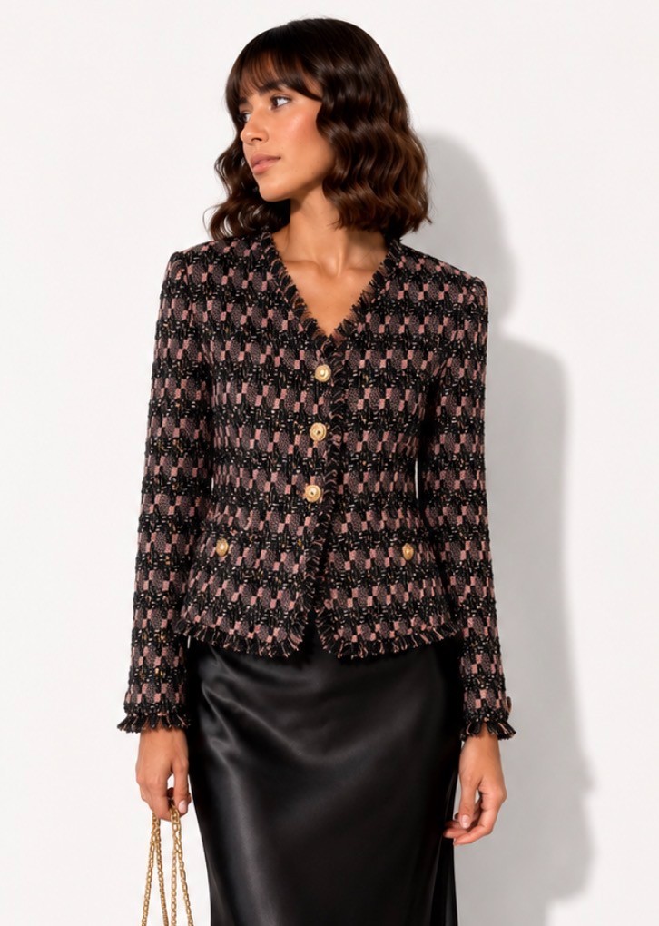 Midnight Blush Tweed Blazer