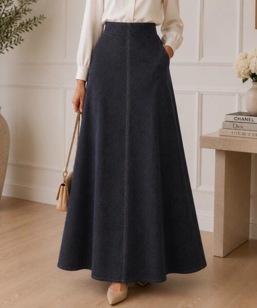Midnight Denim Maxi Skirt
