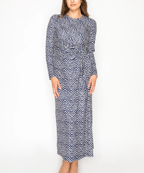 Midnight Dotted Tie Dress