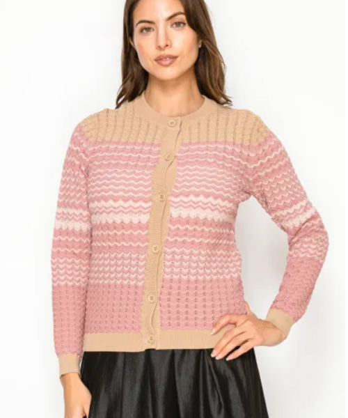 Missoni Print Cardigan-Pink