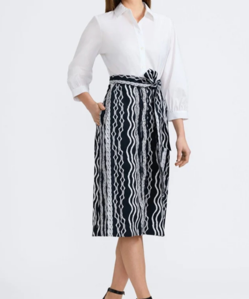 Monochrome Chain Shirt Dress