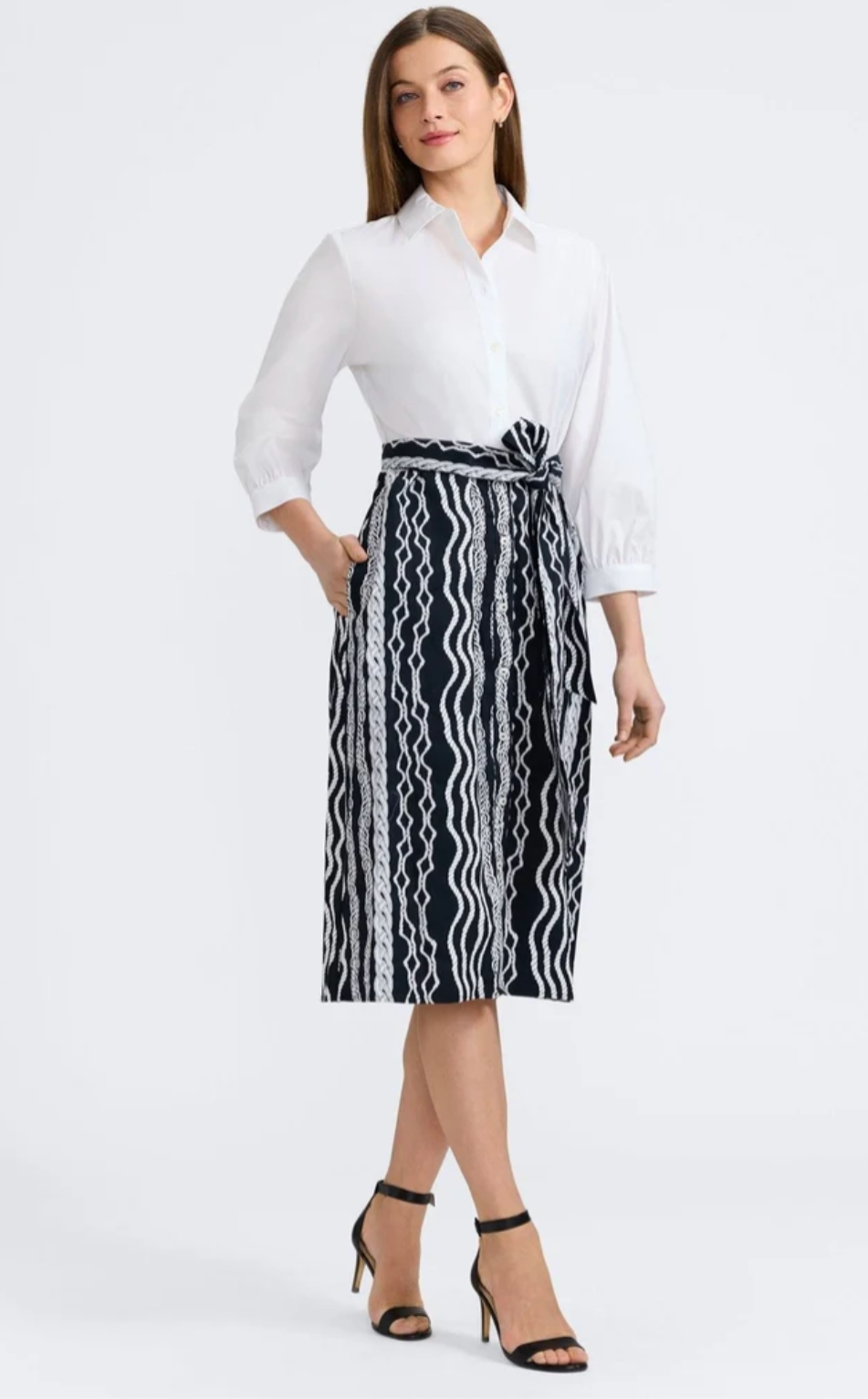 Monochrome Chain Shirt Dress