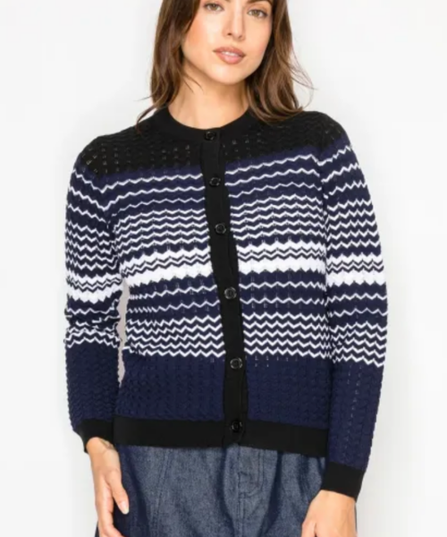 Navy Button Down Knit Cardigan