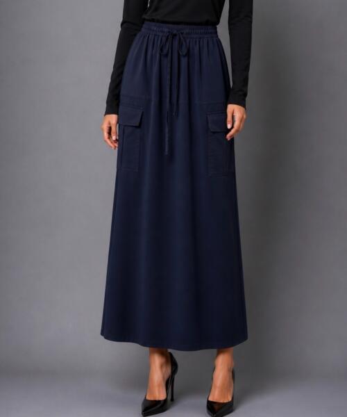 Navy Maxi Skirt