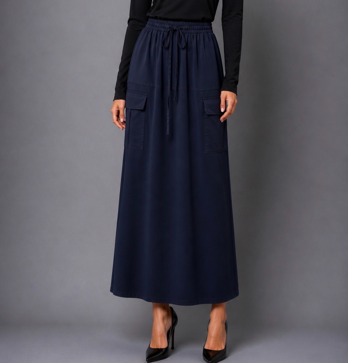 Navy Maxi Skirt