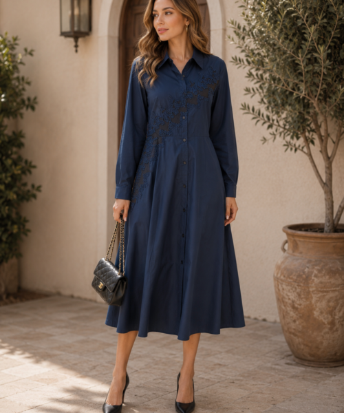Navy Whisper Dress