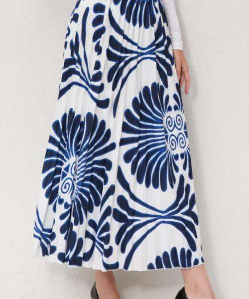 Ocean Petal Pleated Skirt