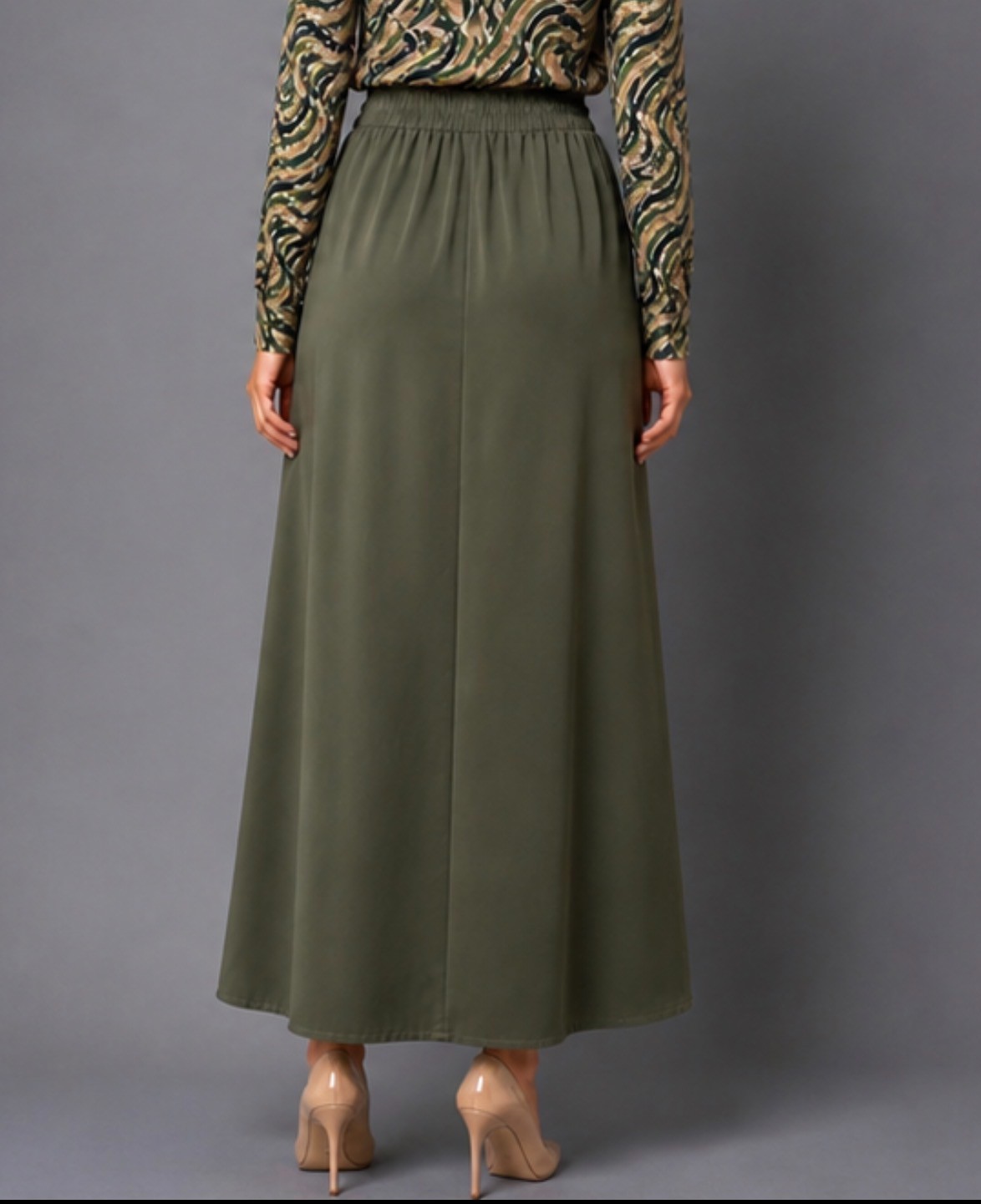 Olive Maxi Skirt - Image 2