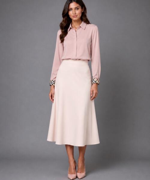 Pink Inspired Trim Collared Blouse