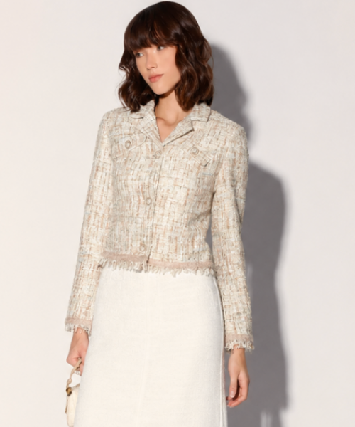 Sage Pearl Tweed Blazer