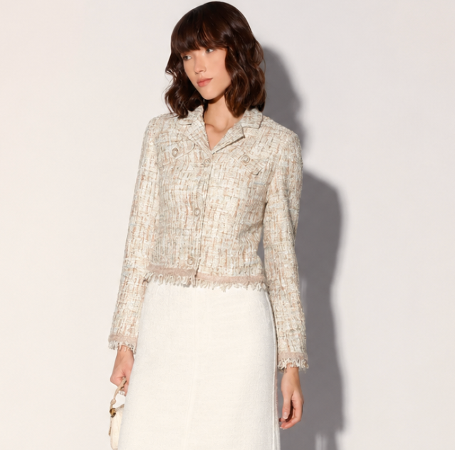 Sage Pearl Tweed Blazer