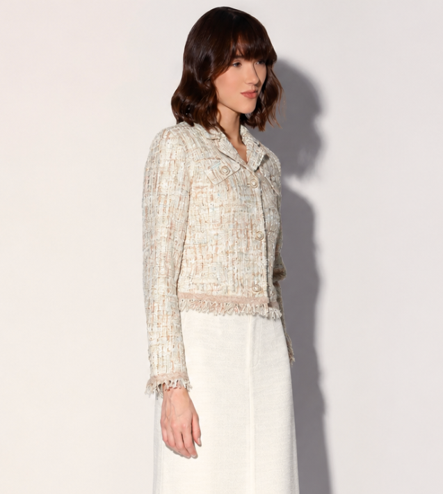 Sage Pearl Tweed Blazer - Image 3