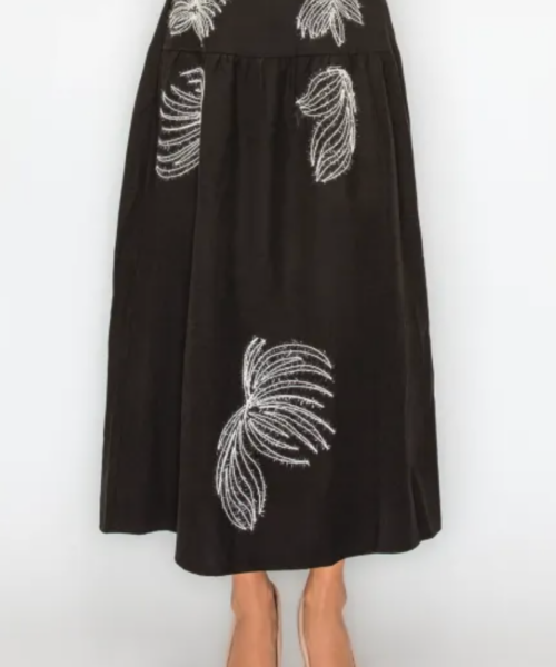 Shimmer Stitch Skirt- Black