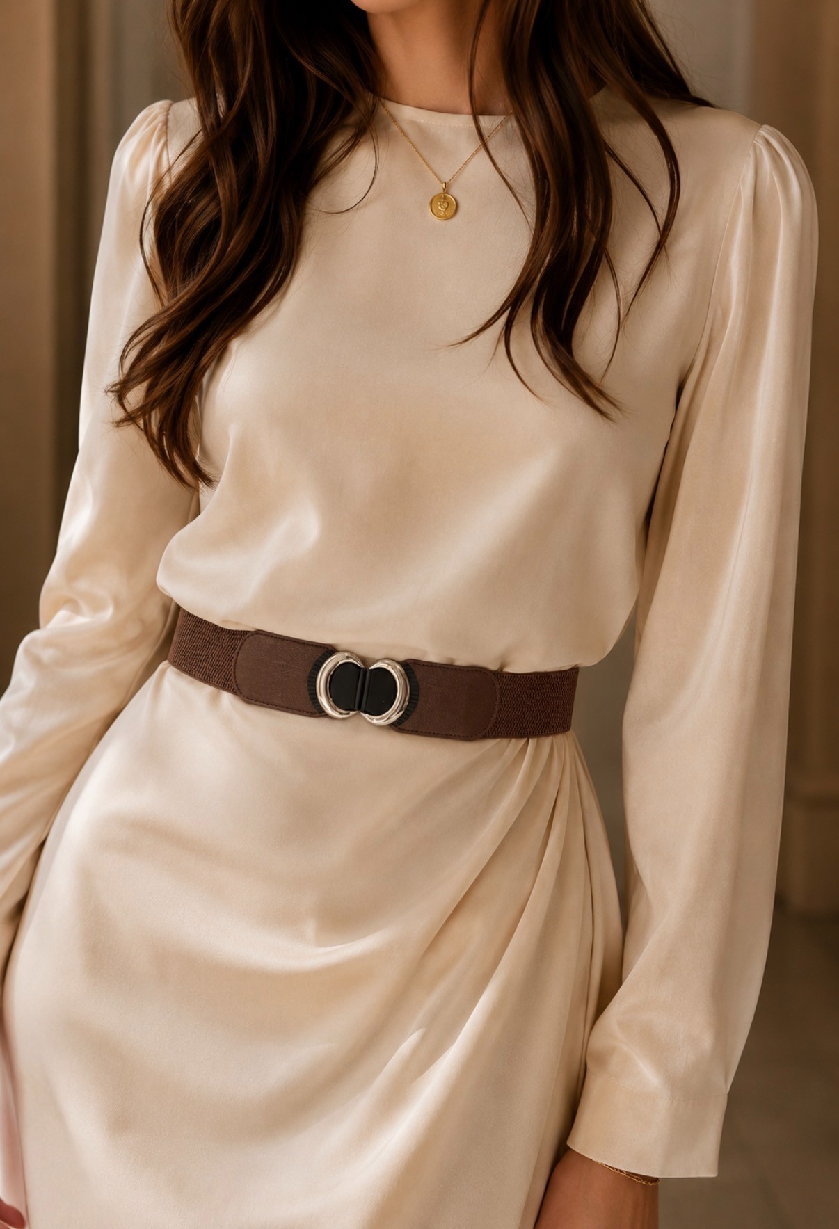 Silver Double Ring Elastic Belt - Image 2