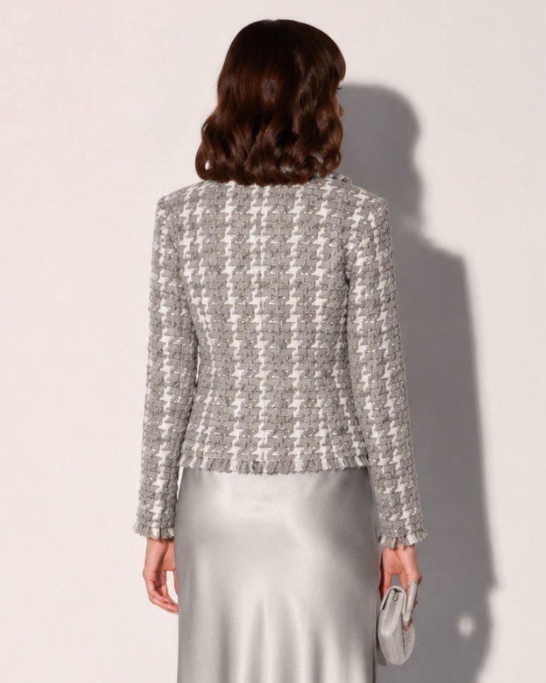 Silver Houndstooth Blazer - Image 2