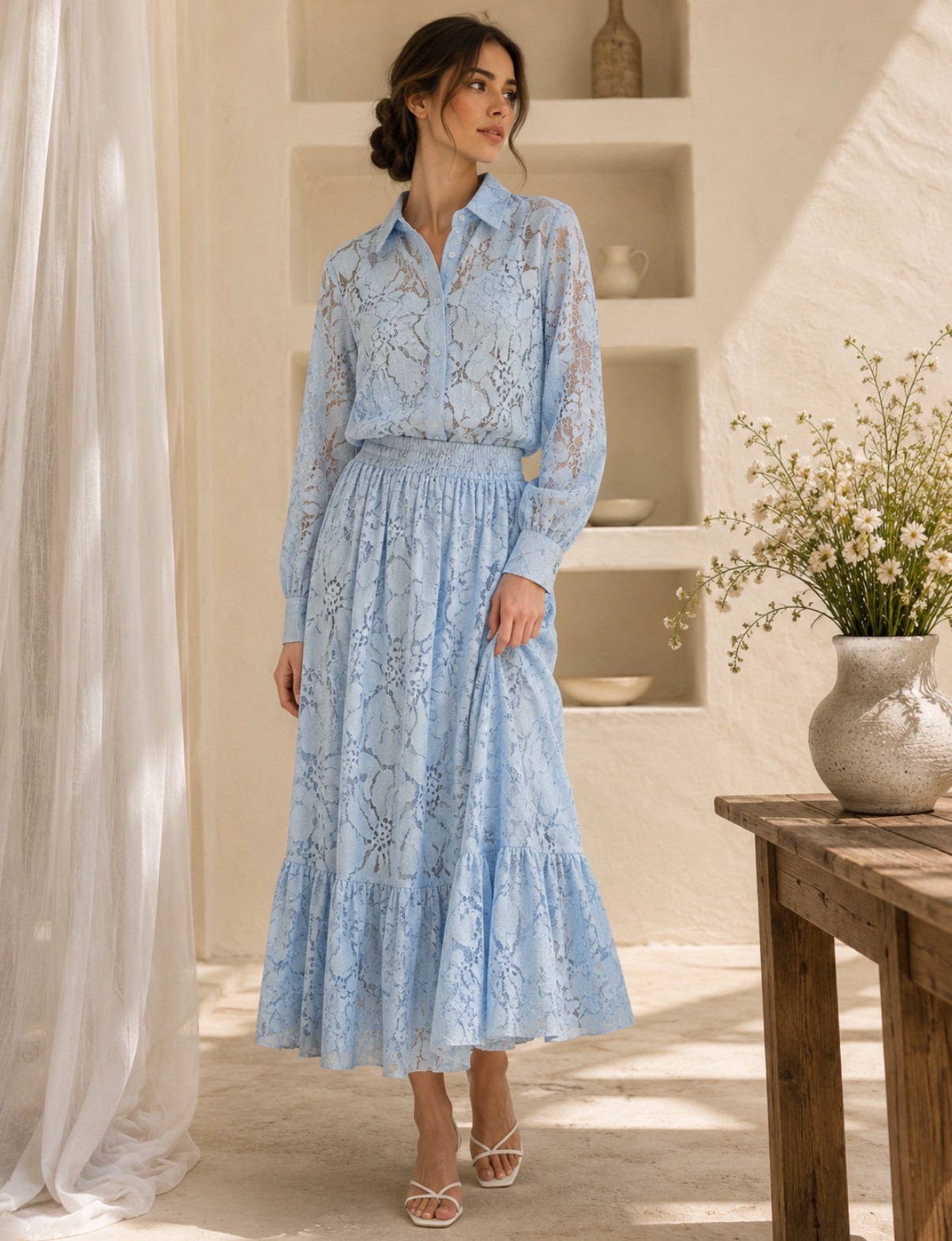 Sky Blossom Lace Skirt - Image 2