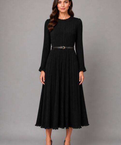 Sleek Pleated Dress