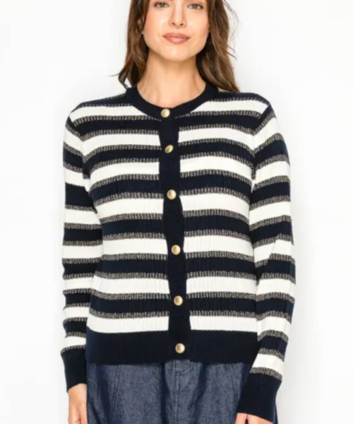 Striped Shimmer Cardigan