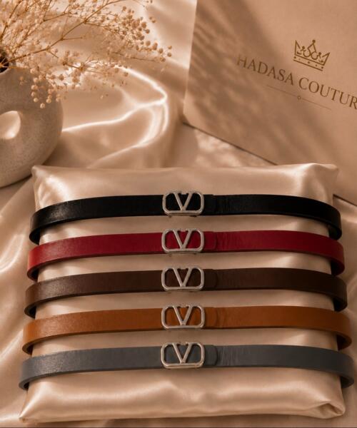 V Silver Buckle Belts